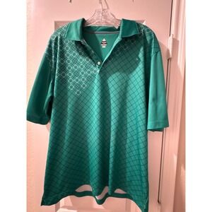 bolle golf mens green diamond pattern short sleeve polo shirt size large